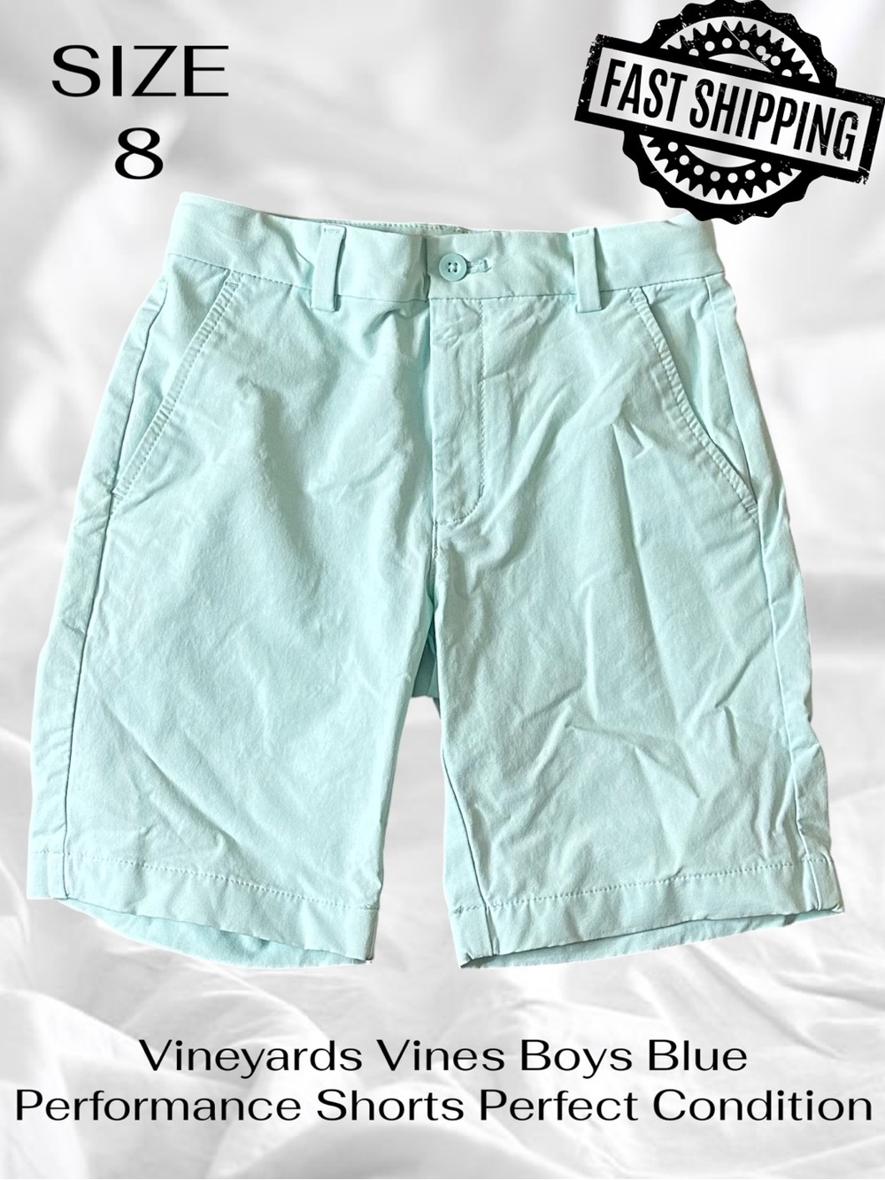 Vineyards Vines Boys Blue Performance Shorts Size 8 Perfect Condition FAST SHIP